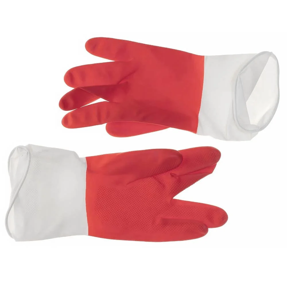 Перчатки латексные хозяйственные BVB красно-белые, размер М